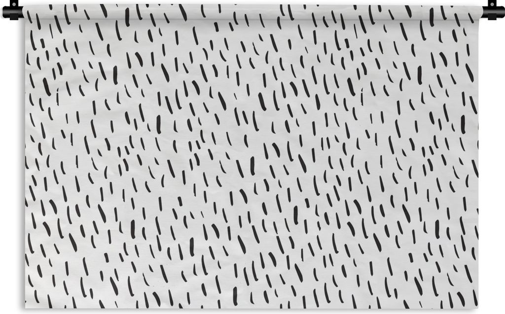 MuchoWow Wandteppich Wandbehang Sommer - Regen - Schwarz - Weiß 90x60 cm Tapisserie Dekoration Wandtuch - Wandskulpturen - Bildteppich