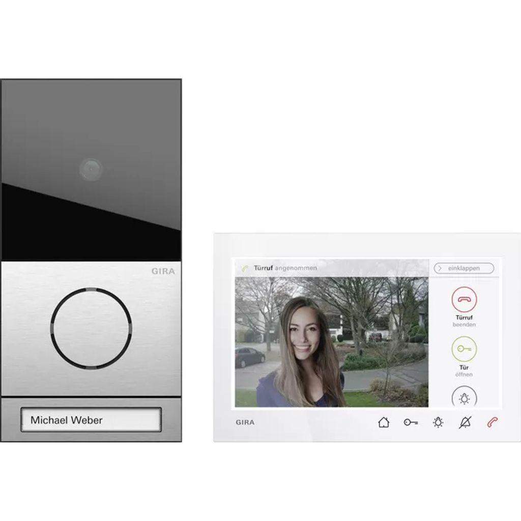 GIRA 2431920 EFH-Paket Wohnungsstation Video AP 7 System 106 Edelstahl (2431920)