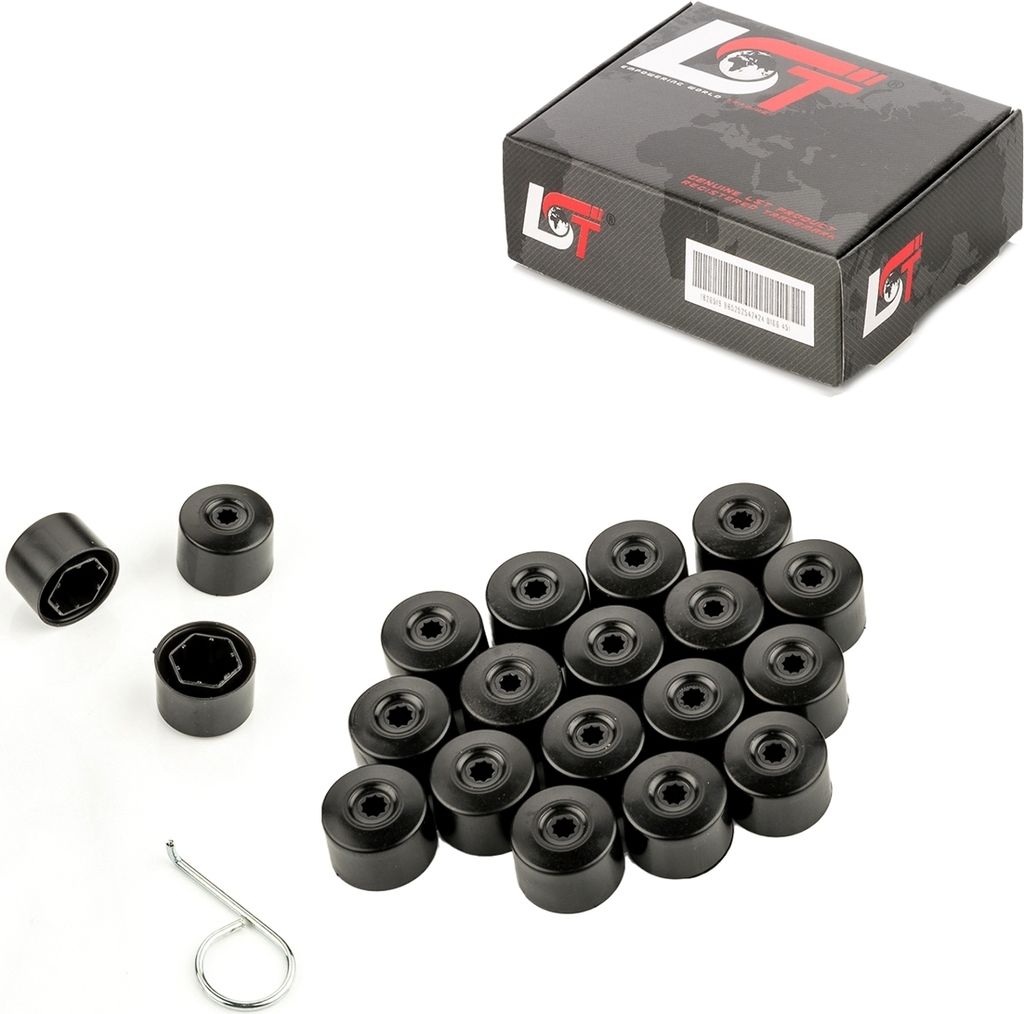 20x Radschrauben Kappen Set 17 mm schwarz für CITROEN PEUGEOT DACIA RENAULT
