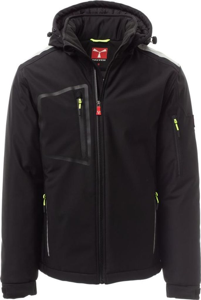 Herren Softshelljacke Gefüttert "STREAM PAD" - Payper Schwarz/Schwarz XS