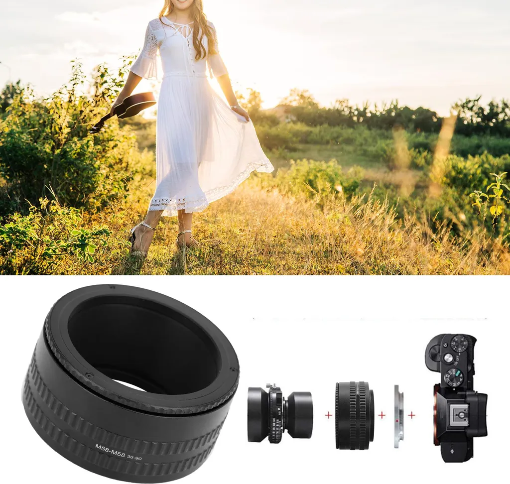 NEWYI M58-M58 Adaptateur Hélicoïdal Macro 36-90mm pour Photographie