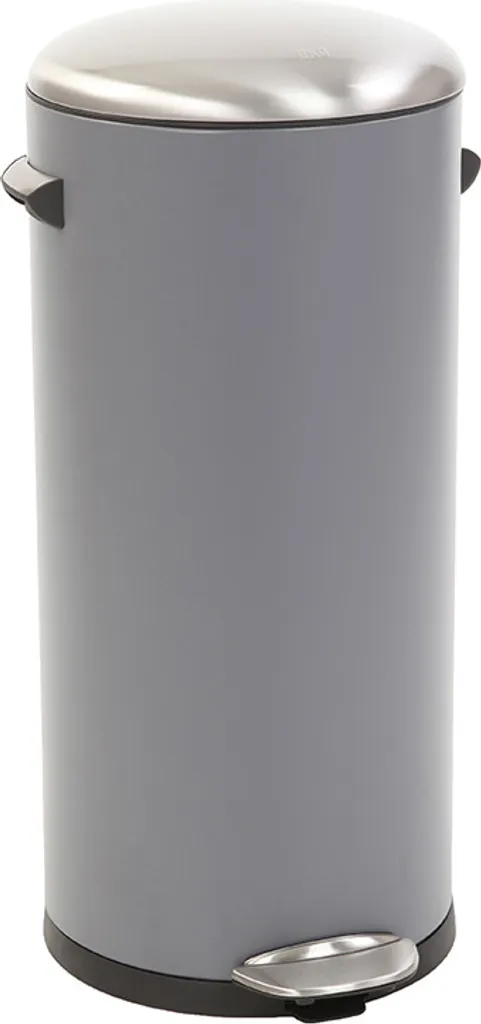 EKO Belle Poubelle à Pédale 30L Luxe en Acier Inox Gris Sablé