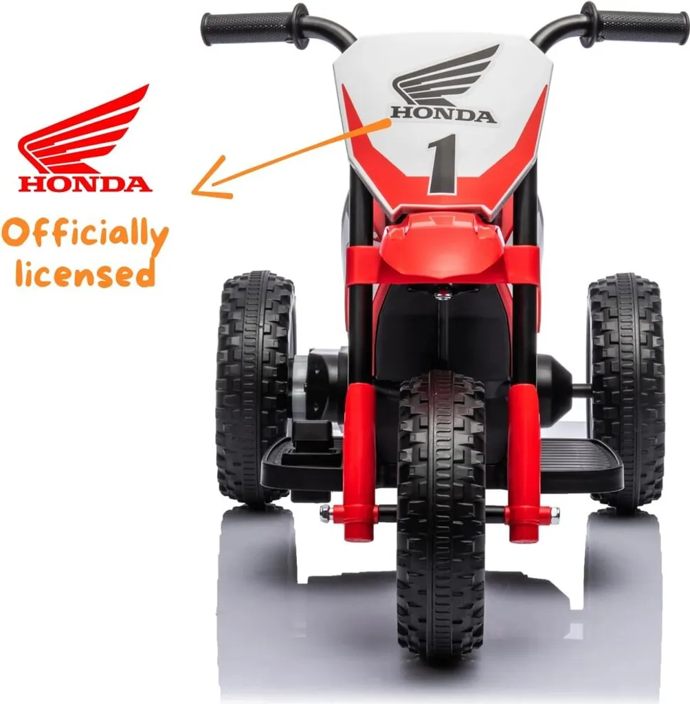 Moto enfant Honda CRF450 6V avec klaxon et freinage automatique