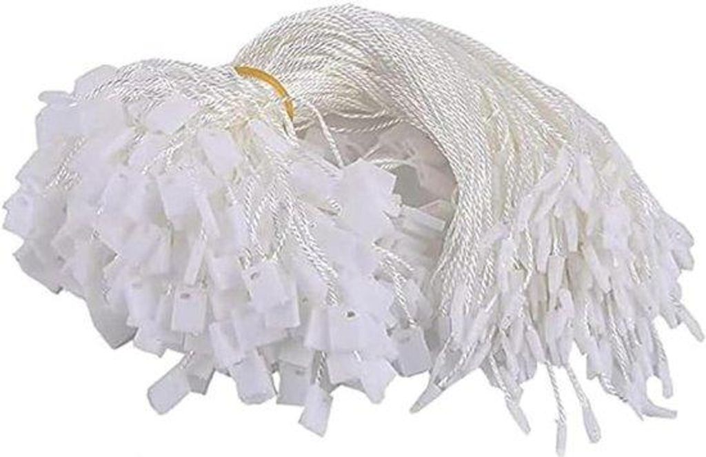Nylon-Hängeetikett-Set mit 200 Wegwerf-etiketten, schwarz, günstige Preise für Hängeetiketten mit Klettverschluss (Weiß)