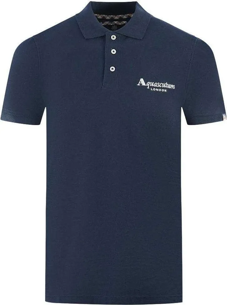 Polo Aquascutum London Classic SY150 Unisexe Marine Taille M Coton
