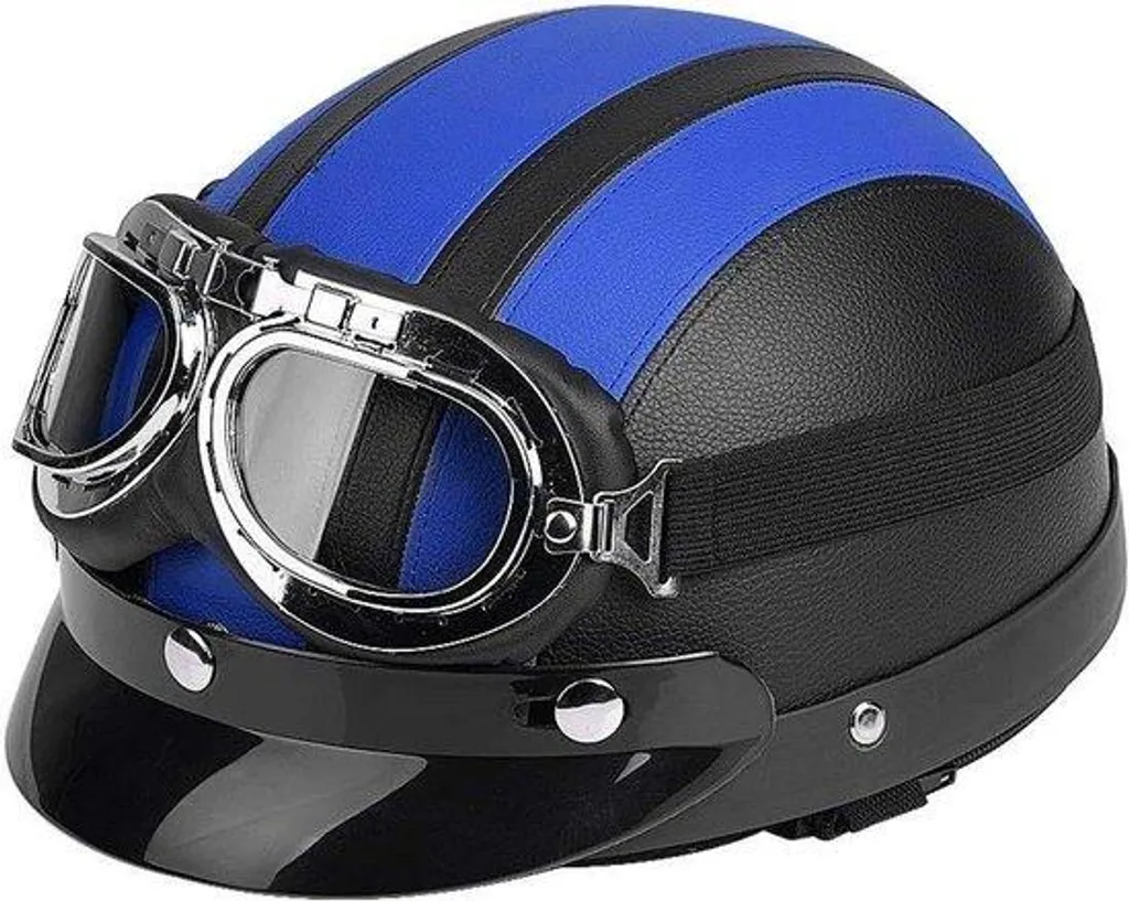 Casque de moto anti-UV avec lunettes de protection et écran bleu