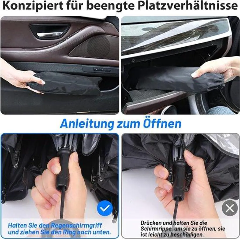 Pare-soleil pare-brise pliable à dépliage rapide pour SUV et grands camions