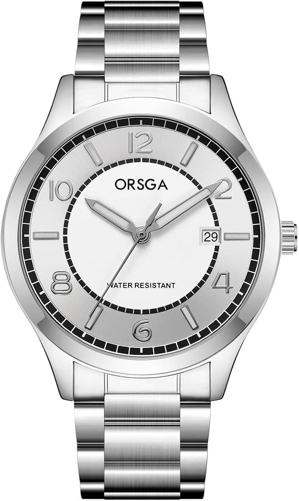 Herren Armbanduhr Analog Quarz Edelstahl Wasserdicht mit Produktbild 