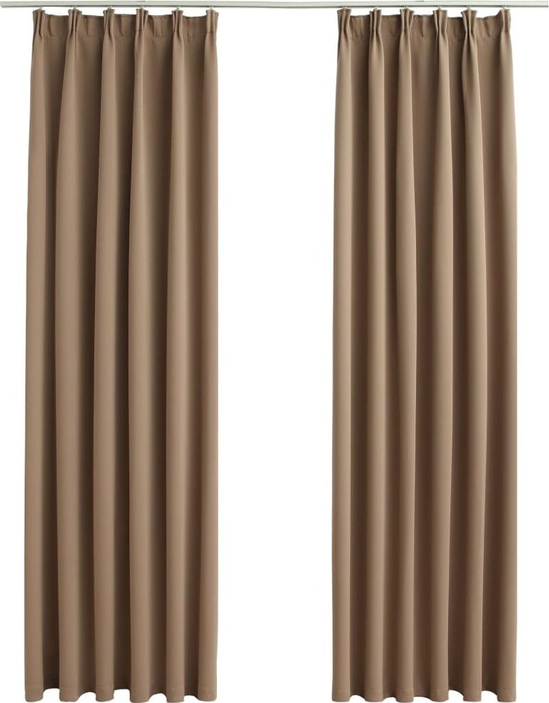 Verdunkelungsvorhänge mit Haken 2 Stk. Taupe 140x225cm