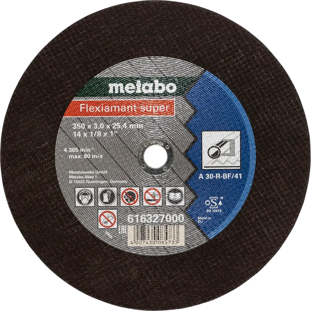 Coupez l'acier sans effort : disque Metabo 350x3mm Flexiamant Super