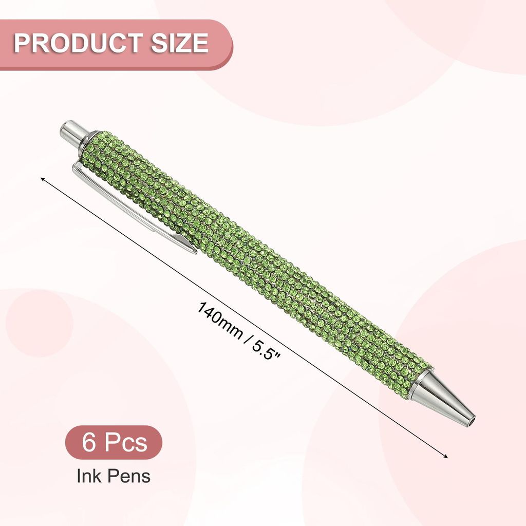 Strass Metall Kugelschreiber, 6er Pack Kristall Diamant Stifte Schwarze Tinte 1,0 mm Spitze Glitzernd fš¹r Frauen Geschenk Bš¹ro Notizen Journa...