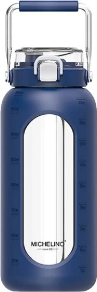 Borraccia Grande Vetro 1,9L Blu - Ideale Famiglia e Casa To Go