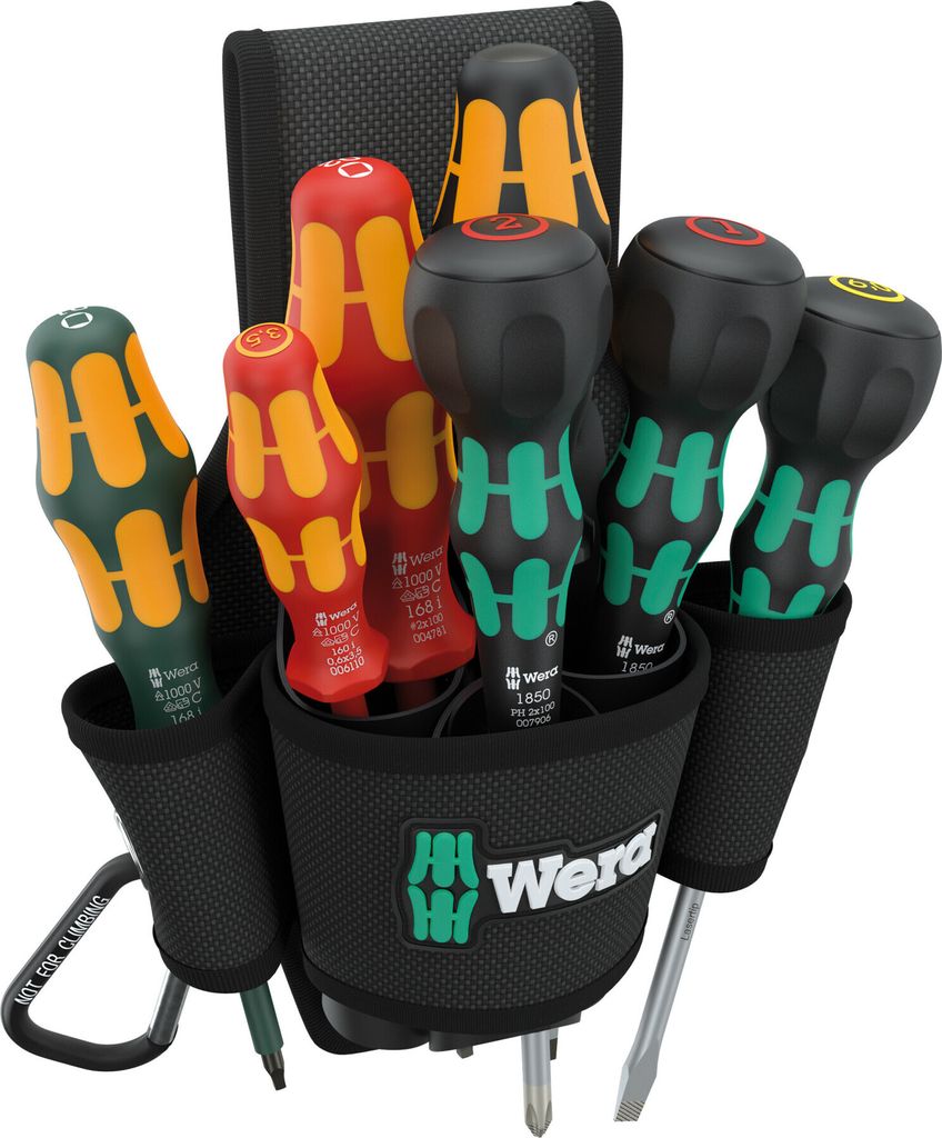 Wera 9622 Gürteltasche Set 3, 8-teilig, VDE Universal Schraubendreher-Set
