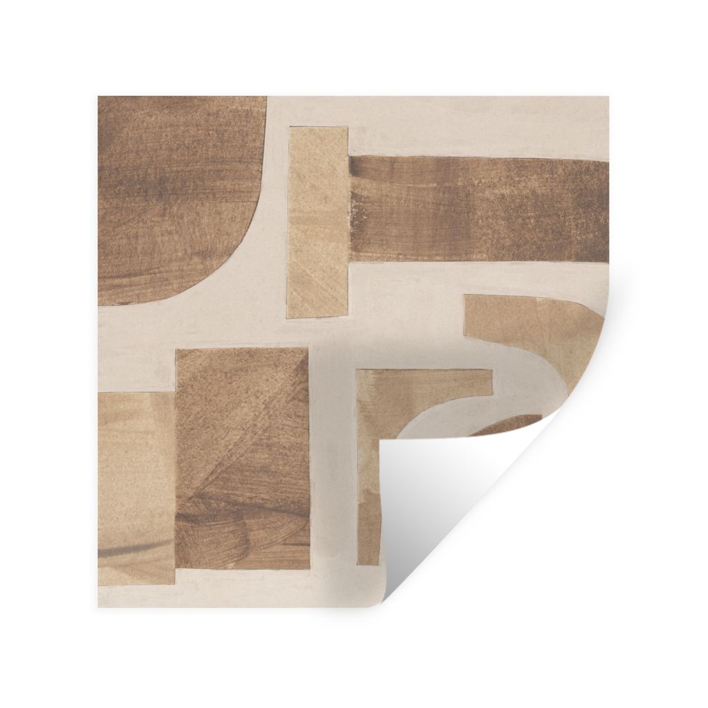 MuchoWow Wandtattoo Wandsticker Wandaufkleber Formen - Abstrakt - Puzzle - Holz 100x100 cm Selbstklebend und Repositionierbar - Wierderverwendbar...