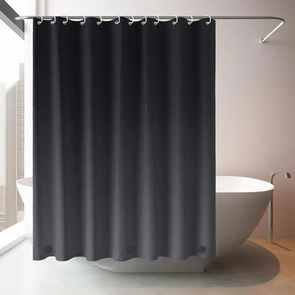Rideau de douche pour baignoire noir 180x180 cm étanche et esthétique