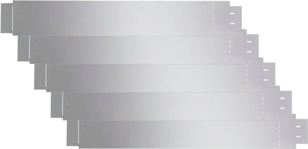 vidaXL Flexible Rasenkante 5-er Set Verzinkter Stahl 100x14 cm