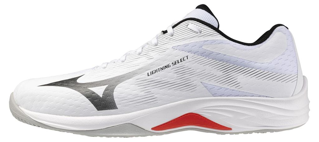 Mizuno Unisex LIGHTNING SELECT Volleyball Sneaker V1GA267059 White Black Red, Schuhgröße:44 EU