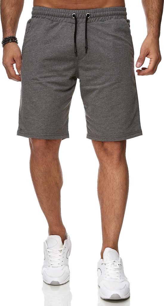 Reslad Sweat-Shorts Herren Basic Sport Freizeit Kurze Hose RS-5061 Anthrazit S