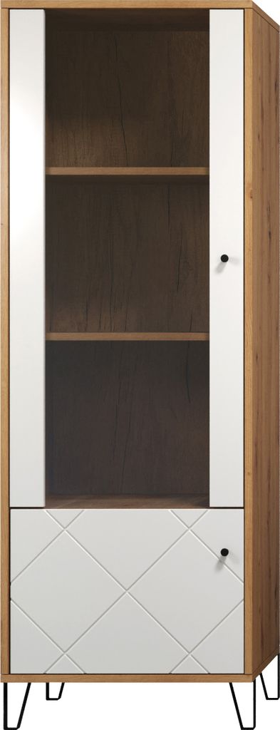 trendteam Wohnen Vitrine Touch Artisan Eiche Melamin/Weiß Produktbild 