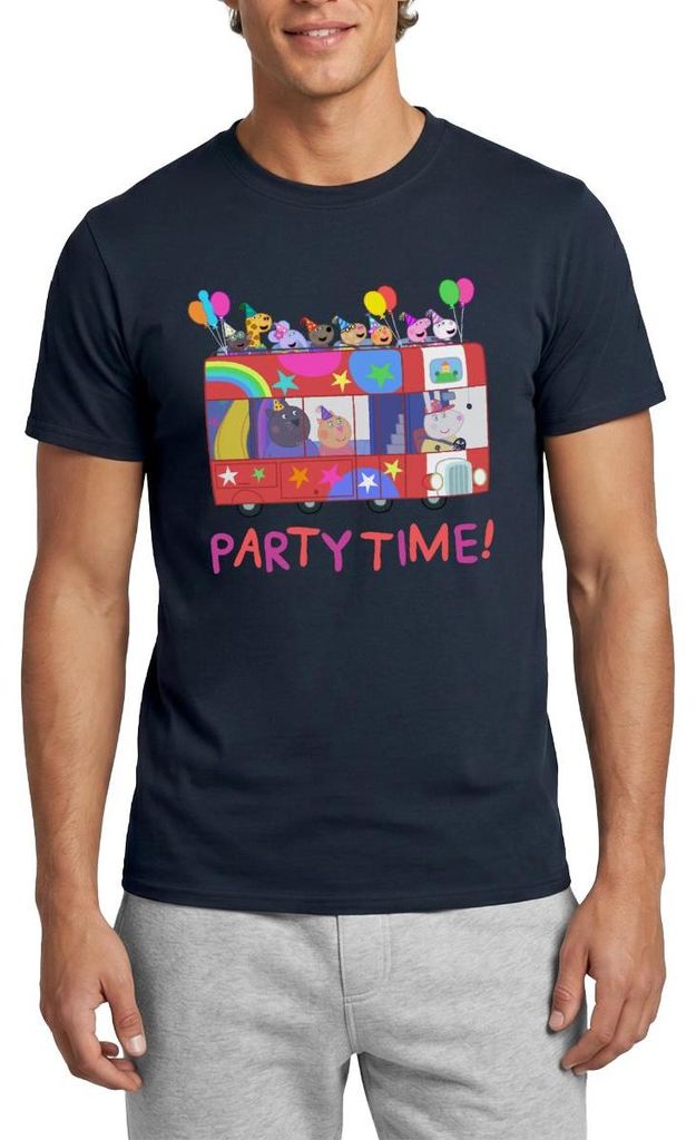Spreadshirt Peppa Pig Design Party Time Mit Peppa Männer T-Shirt, XL, Navy