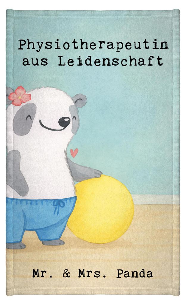 Mr. & Mrs. Panda Handtuch Physiotherapeutin Leidenschaft Design - Weiß - Geschenk, Gästehandtuch 30x50, Klein, gäste wc, Gäste-WC, Frotteetuch