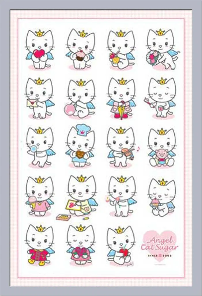 Angel Cat Sugar Poster: Eleganza Shinsuke Maxi in Argento e Acrilico
