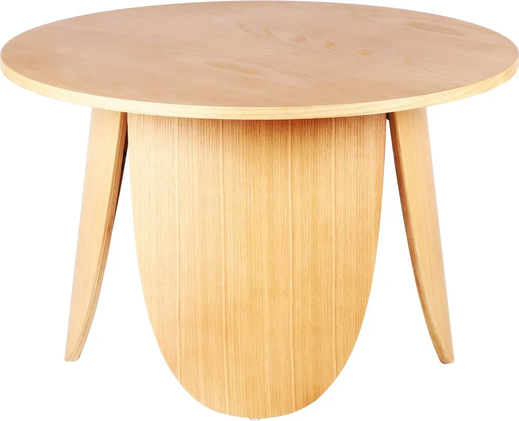 Table basse ronde Ø 80 cm Selsey Vivially décor chêne naturel robuste