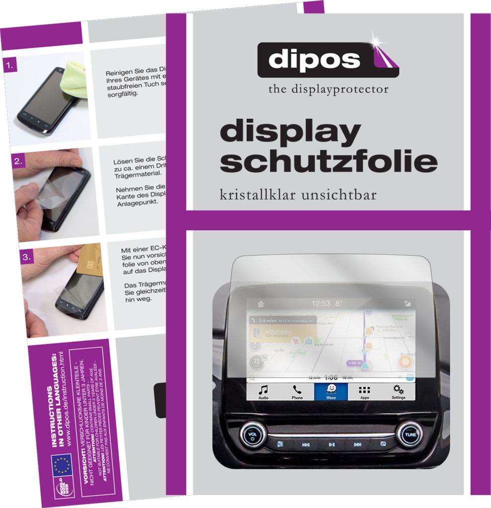 5x Schutzfolie für Ford Kuga Display (ab 2020) Display Folie klar