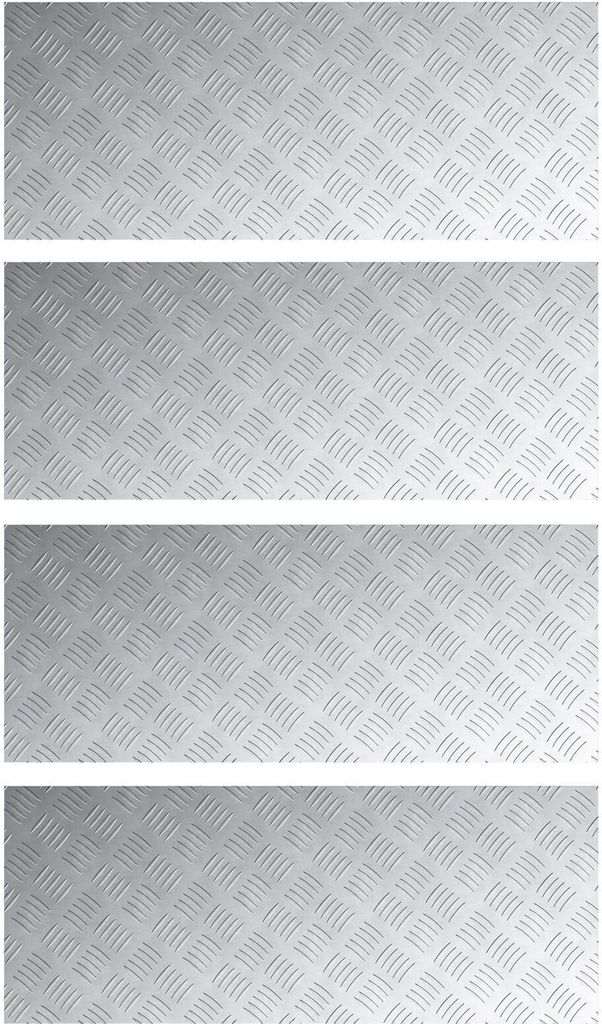 Möbel Aluminium Riffelbleche 4er Set Rutschfest 100x40 cm - Stufenmatten 4104342