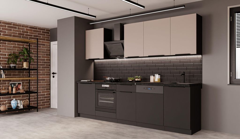 Küche SIENA + ARONA BASIC 280 cm Küchenzeile Küchenblock Produktbild 