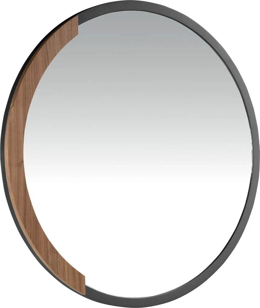 Angel Cerdá 3247 Miroir Mural Rond en Acier Noir Design Moderne 80cm