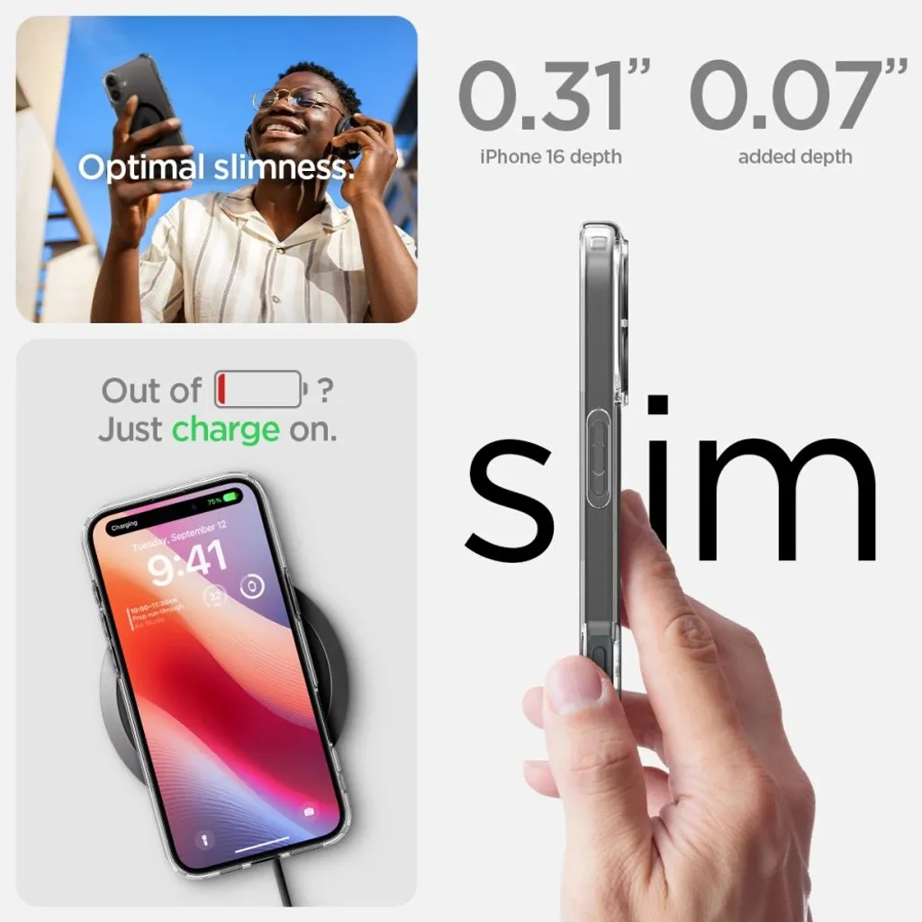 Offerta Cover iPhone 16 Spigen Ultra Hybrid Mag Nero | MagSafe Ready - 11