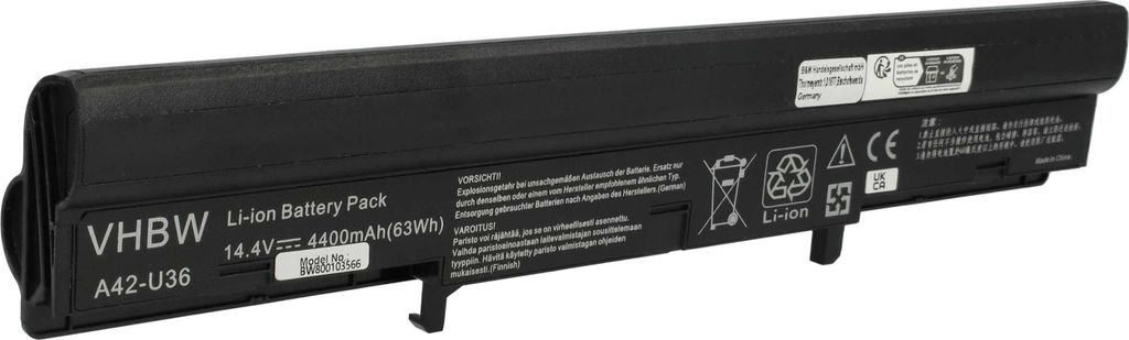 vhbw Akku kompatibel mit Asus U36SD-DH51, U84SG, U36SG, U36SD-XH71, U82U, U84S, U84, U44S, U44, U82, U44SG Notebook (4400 mAh, 14,8 V, Li-Ion)