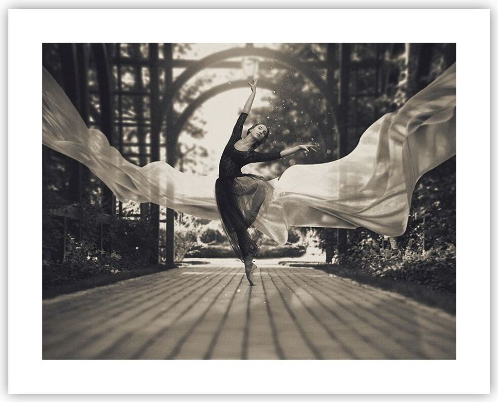 Poster - Poster ohne Rahmen - Ballerina Tanz Luft - 50x40 cm - Wand Bild - Wanddeko - Wandbilder - Kunstposter - Wandposter - Bilder - Kunstdruck -...