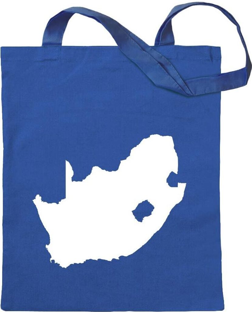 Kiwistar - Baumwolltasche - royalblau - Südafrika Umriss Kontur - Tragetasche Stoffbeutel Umhängetasche Langer Henkel