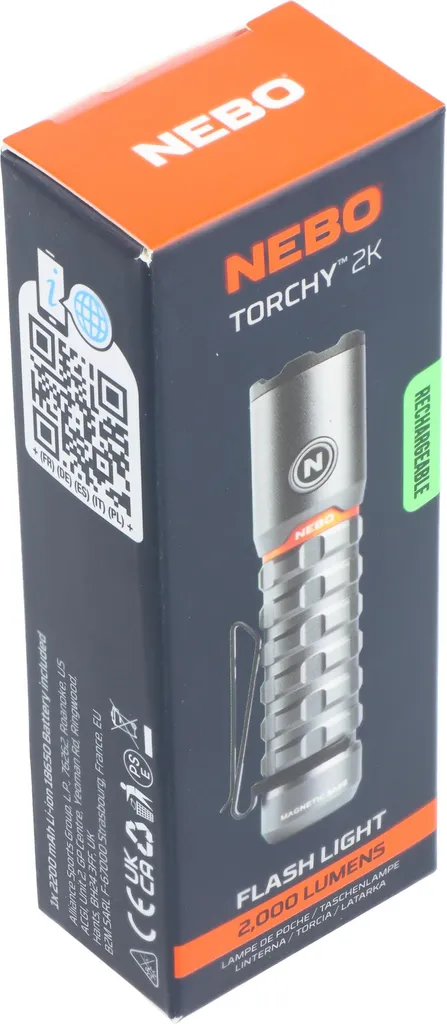 NEBO Torchy 2K Lampe de Poche Étanche IP67 et Base Magnétique Aimantée