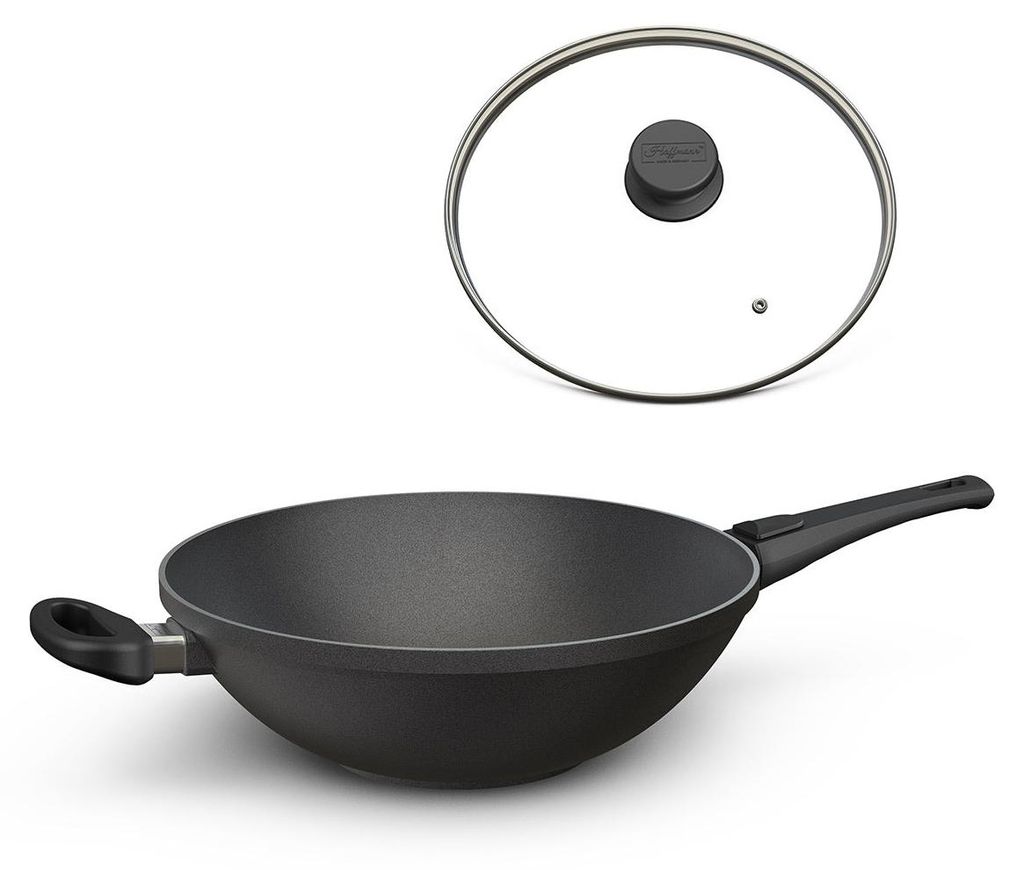 Hoffmann Wok Selection Ø 32 cm Aluguss Antihaft mit Deckel