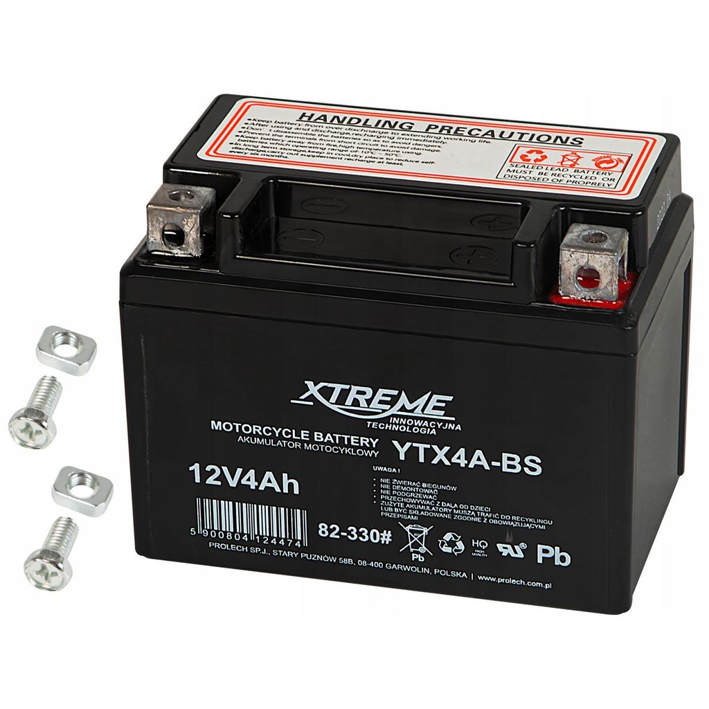 Wartungsfreie Xtreme-Gel-Motorradbatterie 12 V 4 Ah rechts Produktbild 