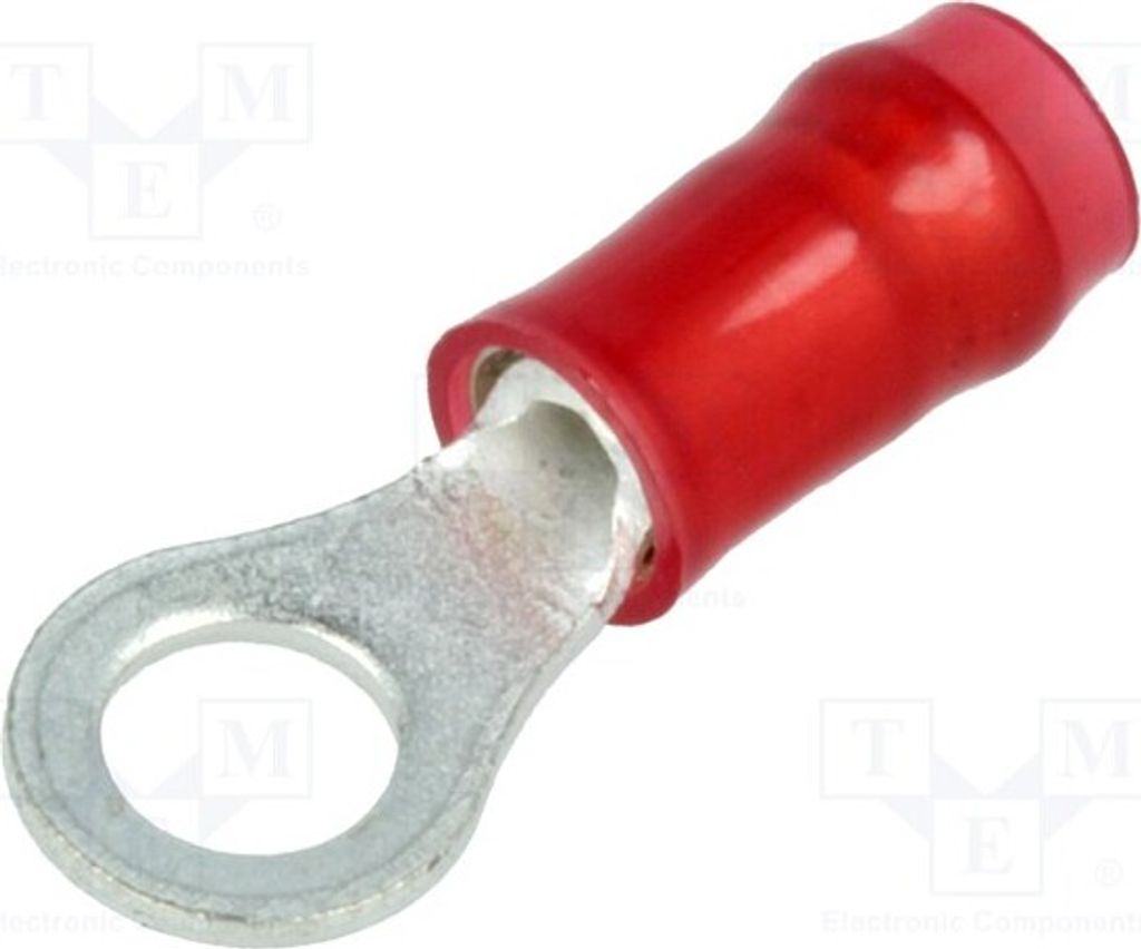 5x Kabelschuh: Ring Ø: 4,34mm 0,3÷1,42mm2 Klemmverbindung M4 rot 31886 Isolierte