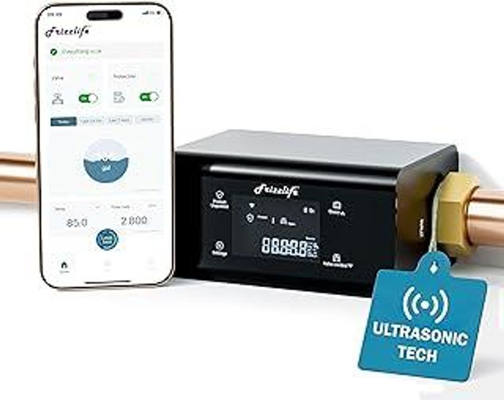 Frizzlife LP365 Wassermelder WLAN, Smart Wassermelder mit automatischer Abschaltung, App-Warnungen (2.4Ghz & 5Ghz), Wassersensor für Küche, Badez...