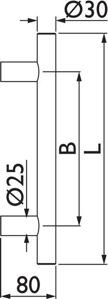Poignée de tirage design en acier inoxydable 400 mm pour porte d'entrée