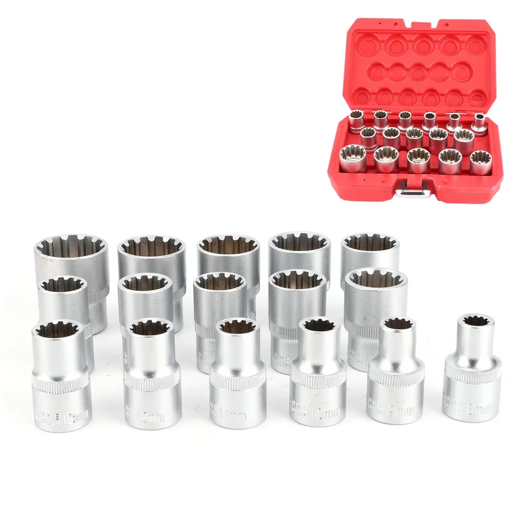 Douilles cannelées métriques 1/2 pouce Spline Socket en acier forgé noir