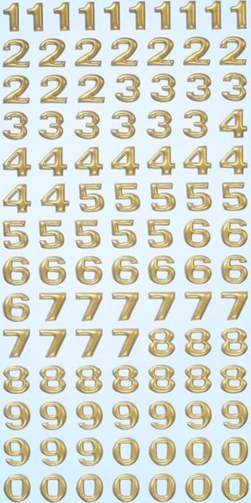 Schaum-Sticker gold Zahlen 9 mm