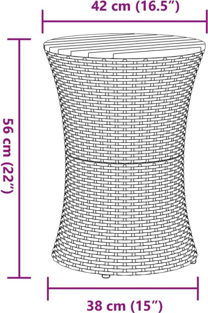 Tavolo Giardino 200x150x75 cm Massello Acacia Polyrattan Grigio