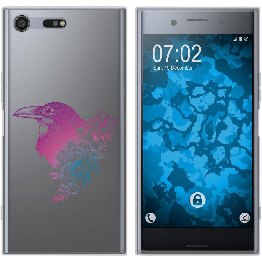 PhoneNatic Case kompatibel mit Sony Xperia XZ Premium Silikon-Hülle Floral Rabe M4-6