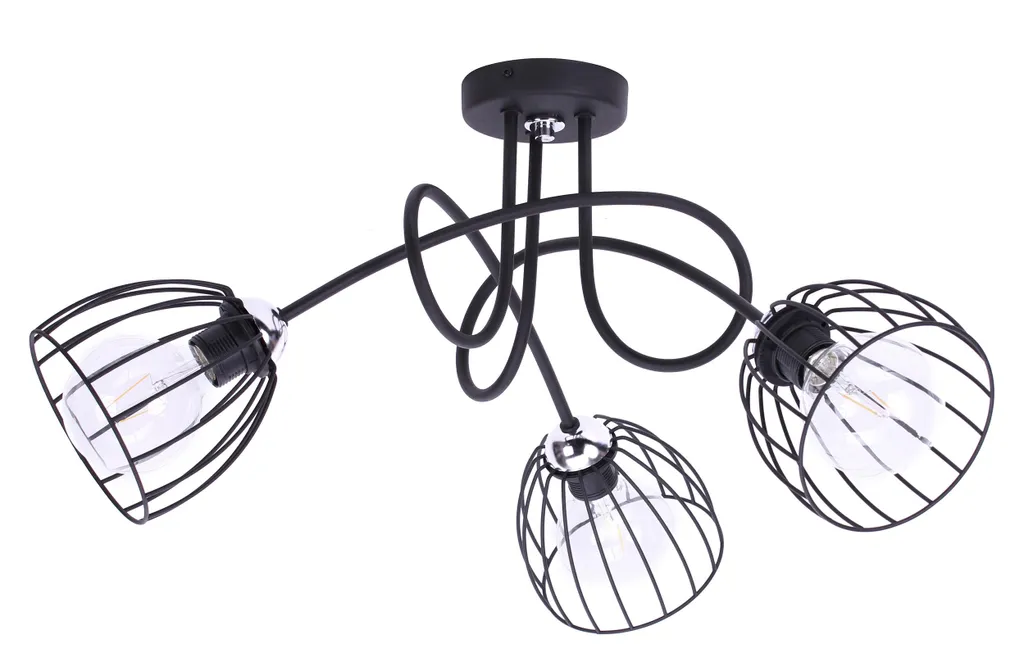 Suspension métal filaire chrome LOFT luminaire chic pour ampoule E27