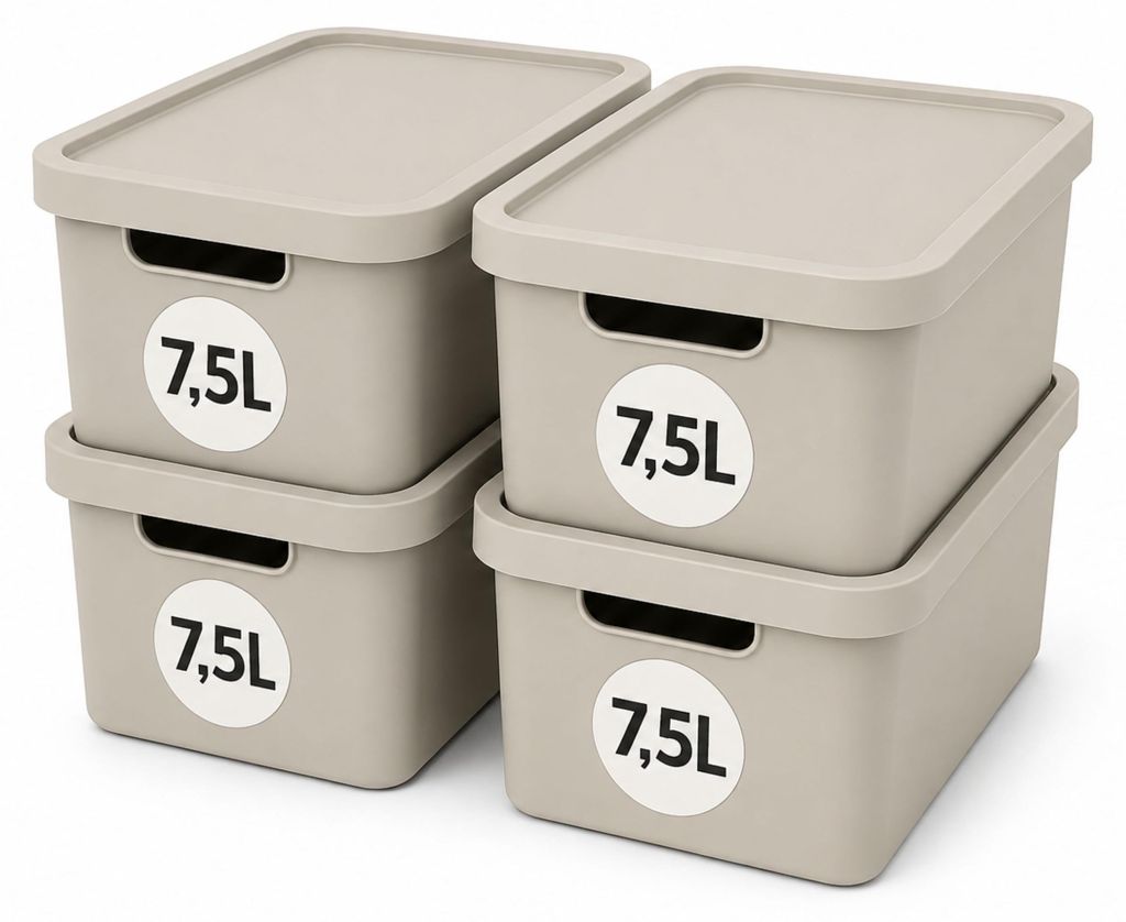 Plastard Aufbewahrungsbox mit Deckel 4er-Set 7,5 Liter in Produktbild 