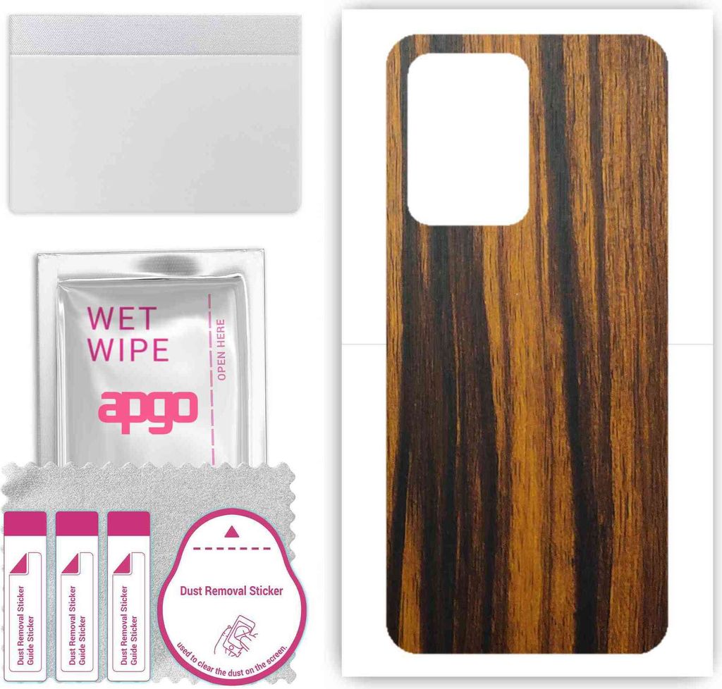 apgo Rückseite Schutzfolie, Skin, kompatibel mit Realme GT 2 Pro, Hinten Displayschutzfolie aus Vinylfolie, kratzfest, einfache Montage - Tigerwood
