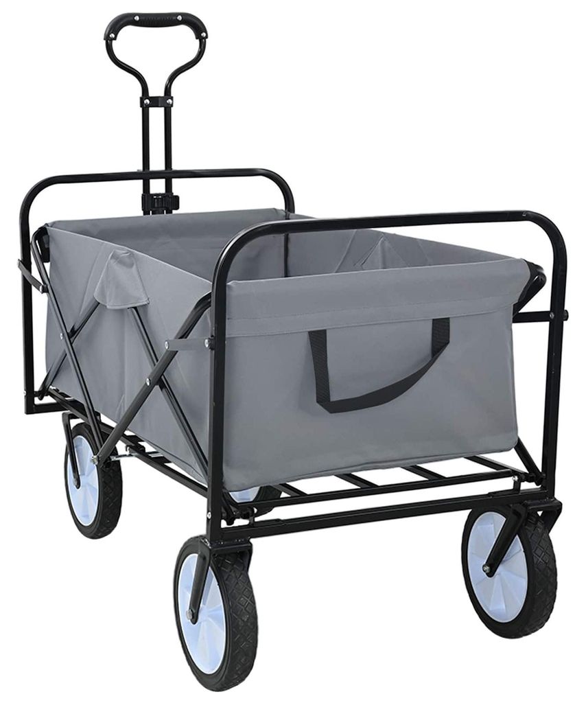 Klapp-Handwagen Grau 94 x 53 x 99 cm Oxford-Stoff