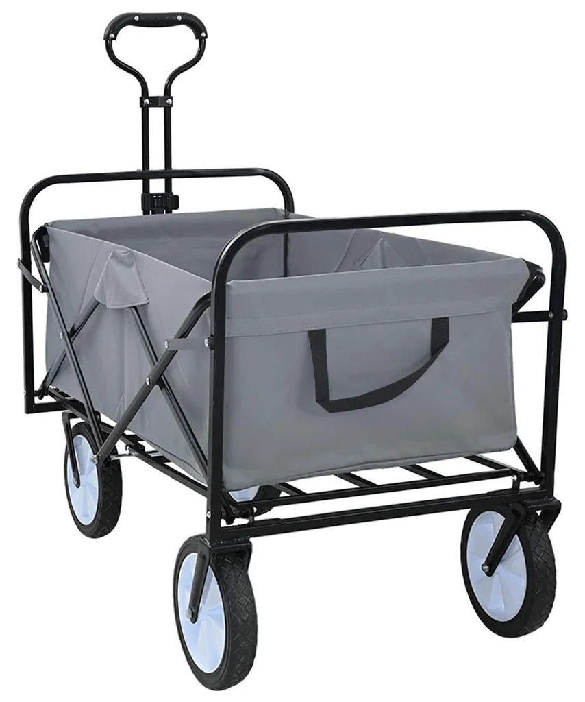 Chariot de Jardin Pliable Gris 94x53x99 cm - Chariot de Transport Oxford